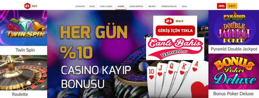 21bet Casino Kayıp Bonusu