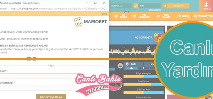 Mariobet Canlı Yardım