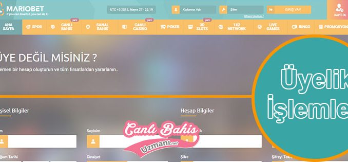Mariobet Üyelik İşlemleri