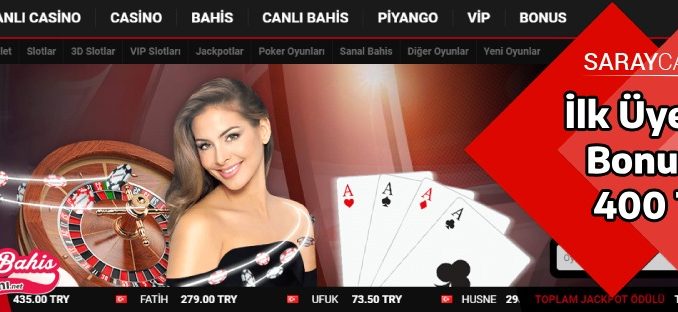 Saraycasino İlk Üyelik Bonusu 400 TL 