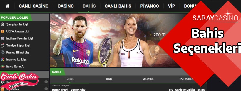 Saraycasino Bahis Seçenekleri 