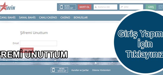 Bahiswin Şifremi Unuttum
